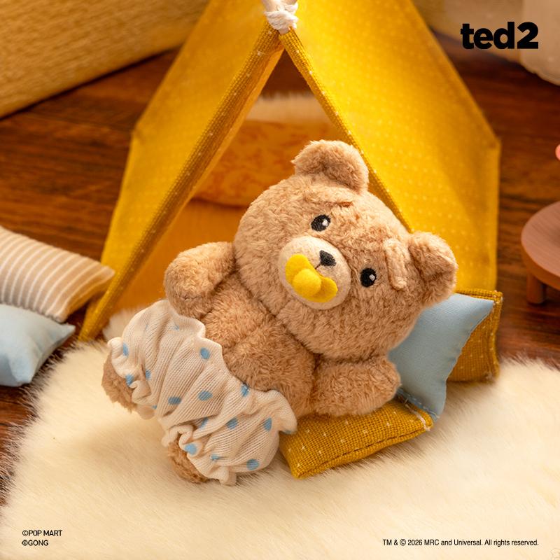 POP MART Ted 2 - Ciondolo Peluche Azionabile Baby Ted Scatola a Sorpresa