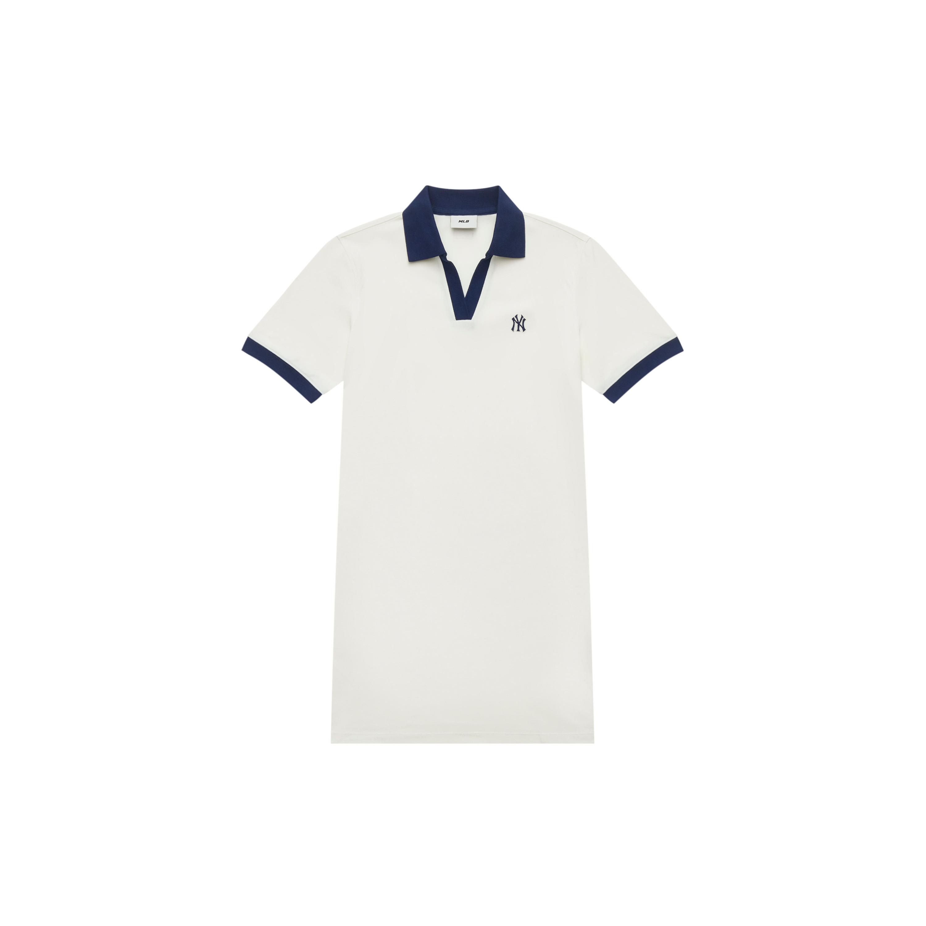 

New MLB SS24 Short Sleeved Dress Women s Cream 3FOPB0343-50CRS M