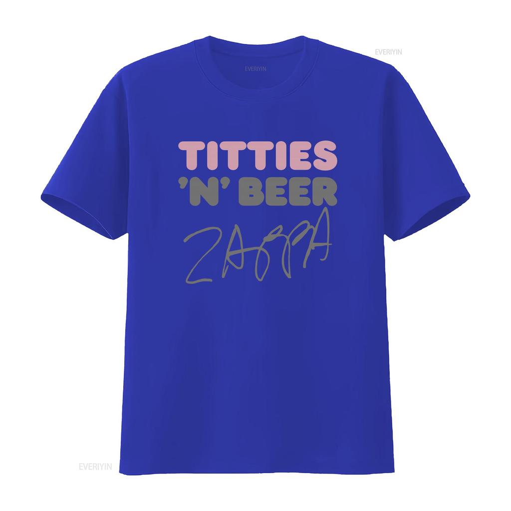 Frank Zappa Titties N Beer Rock Tour Maglietta da Concerto Cotone Pesante Edizione Limitata Taglia dalla S alla 2XL Vintage USA Lavata Moda