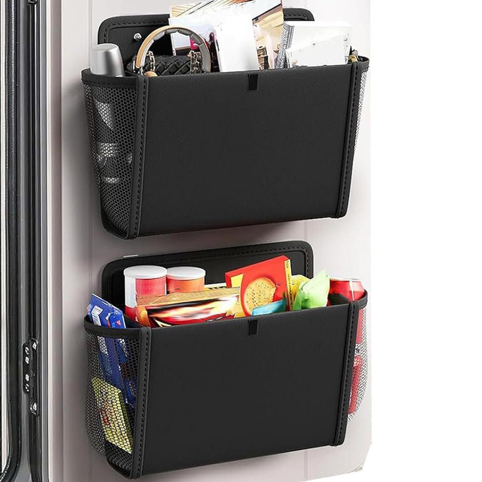 2PCS RV Shoe Storage Rack, Wall Mount Organizer with Pocket Bag for Camping Motorhome Kitchen Office Door