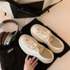 Sheepskin Version~ 8cm Thick-soled Large Round Head Casual Canvas Shoes Women's Small Leather Muffin Shoes Board Shoes Sports Shoes