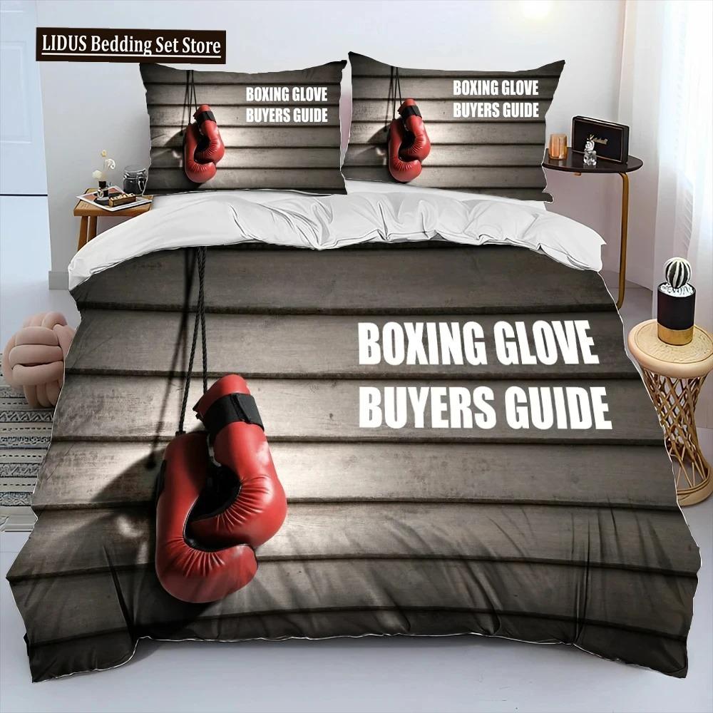 

3D Боксерские перчатки Боксерский бой Комплект постельного белья с одеялом, Пододеяльник Комплект для кровати Покрывало Наволочка, Комплект постельного белья размера Кинг/Квин для взрослых 70x133cm 3pcs
