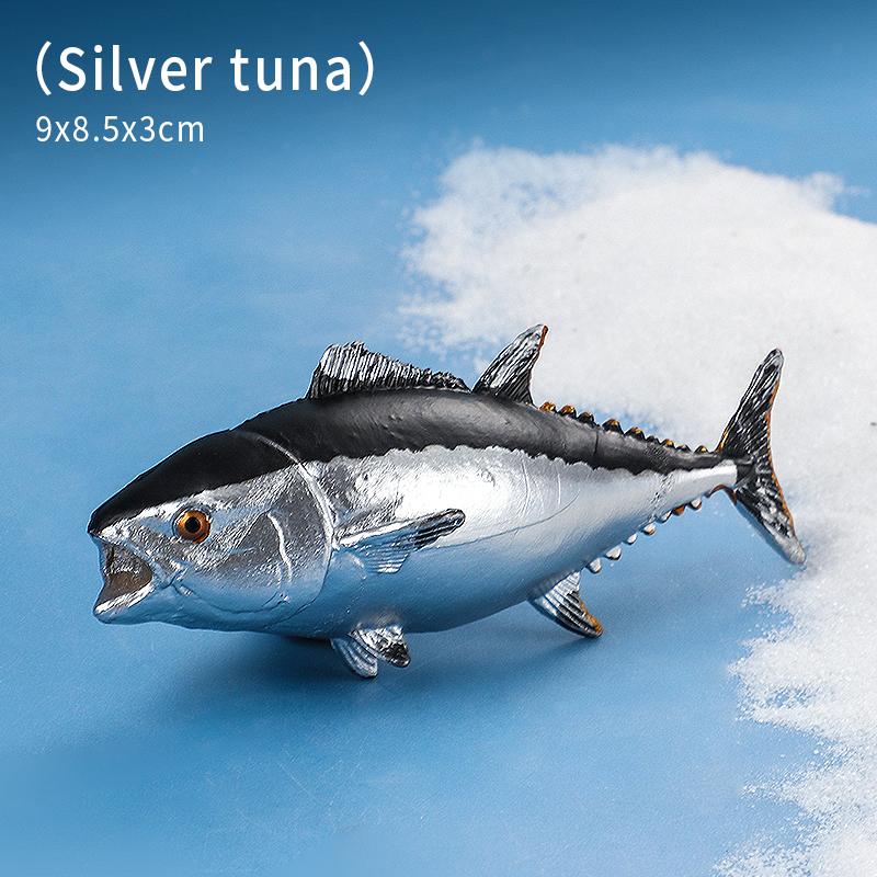 Set di Action Figure Modello Animali Marini - Pesci Oceanici Tonno Pesce Vela Persico Cernia Salmone PVC Giocattolo Educativo per Bambini