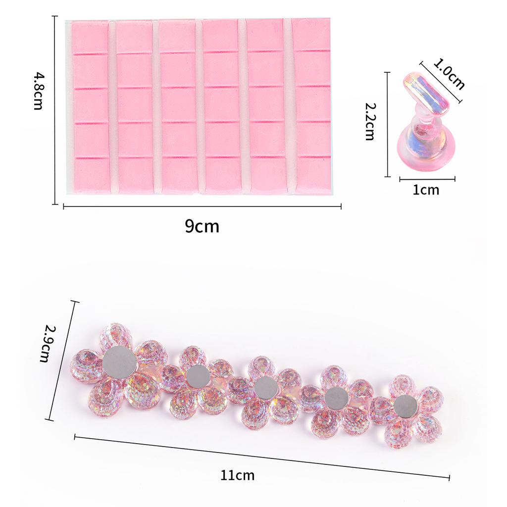 Acrylic Nail Stand Magnetic Nail Holder for Painting Nails Gel Press On Nail Practice with 30PCS Reusable Adhesive Putty for DIY