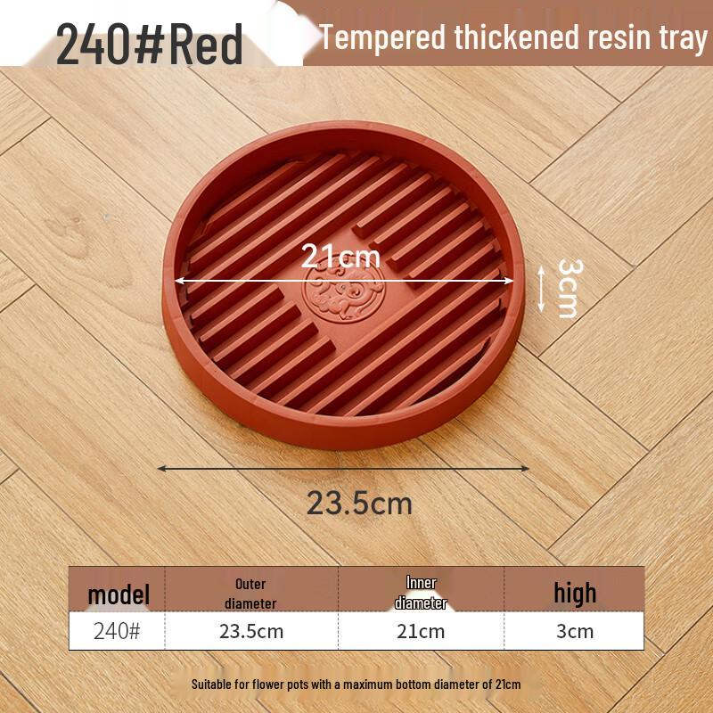 Ventilated Resin Flower Pot Drip Tray (Red Tiger Style)