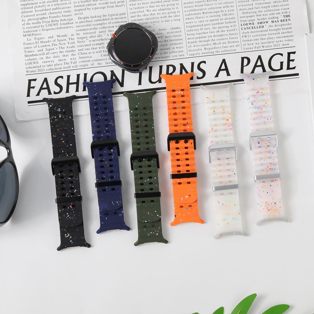Original Marine Strap for Samsung Galaxy watch Ultra 47mm Accessories Silicone Sport Bracelet Correa Galaxy watch 7 Ultra Band