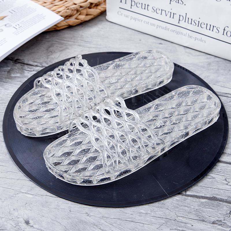 Dam sommar kristall geléslippers - Halkfria bekväma mjuka sulor för hem och bad