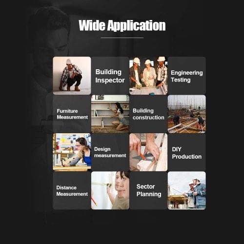 Rakuby Distance Meter, 50m/70m/100m Measurement Range, Distance/Area/Volume/Continuous Measurement, Portable, Compact, Easy to Use, DIY Surveying Equi