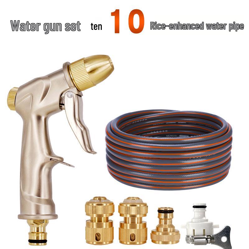 High-Pressure Car Wash & Garden Hose Nozzle with Brush - Multi-functional for Rinsing, Watering, and Cleaning.