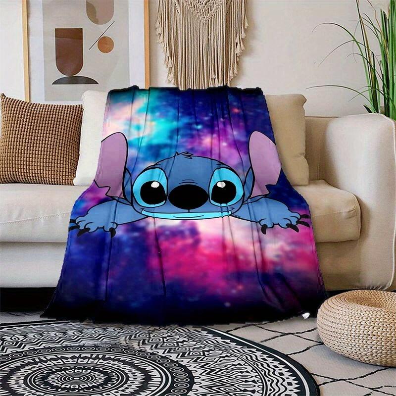 1pc Stitch Printing Blanket - Soft, All-Season Throw for Living Room, Bedroom,Personalized Gift with Adorable Cartoon Design