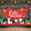Holiday Party Banner Alpaca Design Christmas Backdrop Navidad Decor Banner Holiday Garland Christmas Banner For Holiday Event
