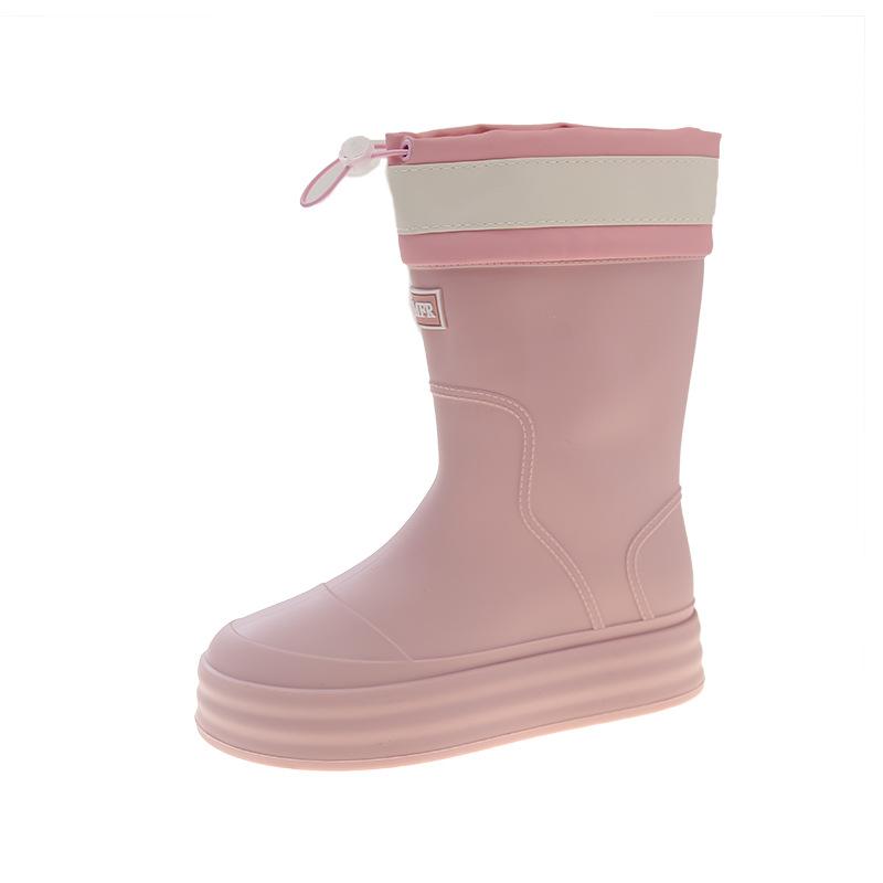 New Bundle Rain Shoes Women's Fashion Outer Wear Water Shoes Thick-soled Waterproof and Non-slip Work Shoes Rubber Shoes Medium Tube Rain Boots
