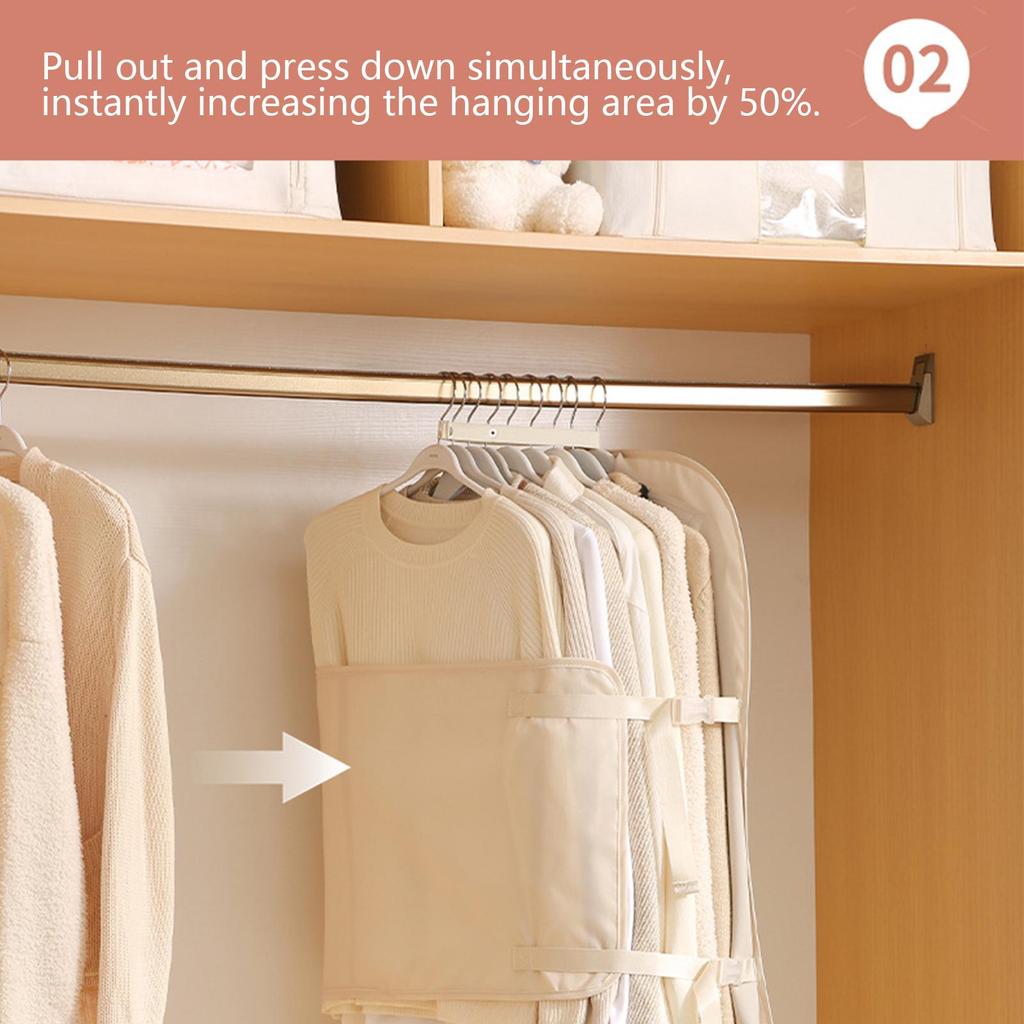 Dress Garment Bag Adjustable Strap Space-Saving Large Capacity Portable Closet Storage Wardrobe Organizer for Clothes Coat Suit