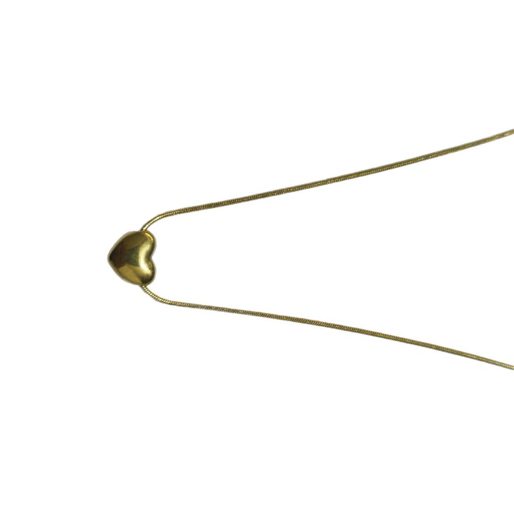 Korean Minimalist Heart-Shaped Clavicle Necklace - Smooth Surface, Light Luxury Design