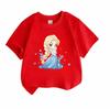 Kids Boys Girls Crew Neck Short Sleeve T-Shirt, 100% Cotton Cute Cartoon Ice Princess Print Casual Soft Tees for Toddler Children Daily Wear Summer Ba