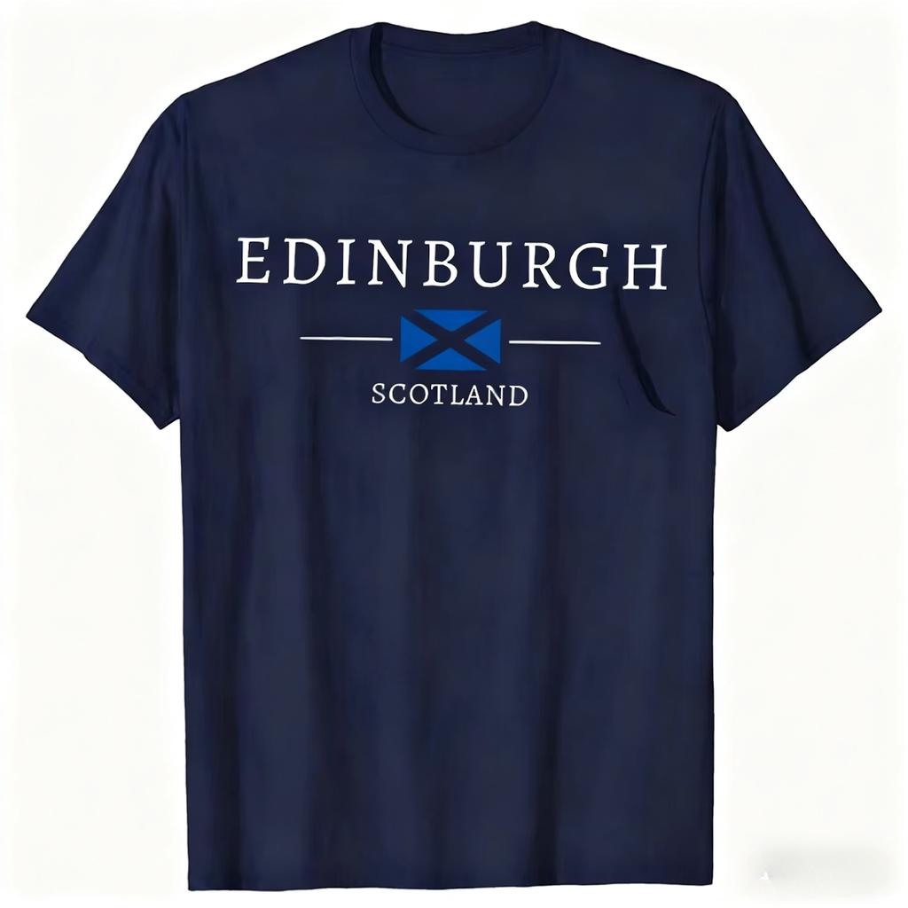 Edinburgh Scotland Tourist Souvenirs Best Friend T Shirts Men Humor Streetwear Tee Shirt Short Sleeve Unisex Loose Clothing