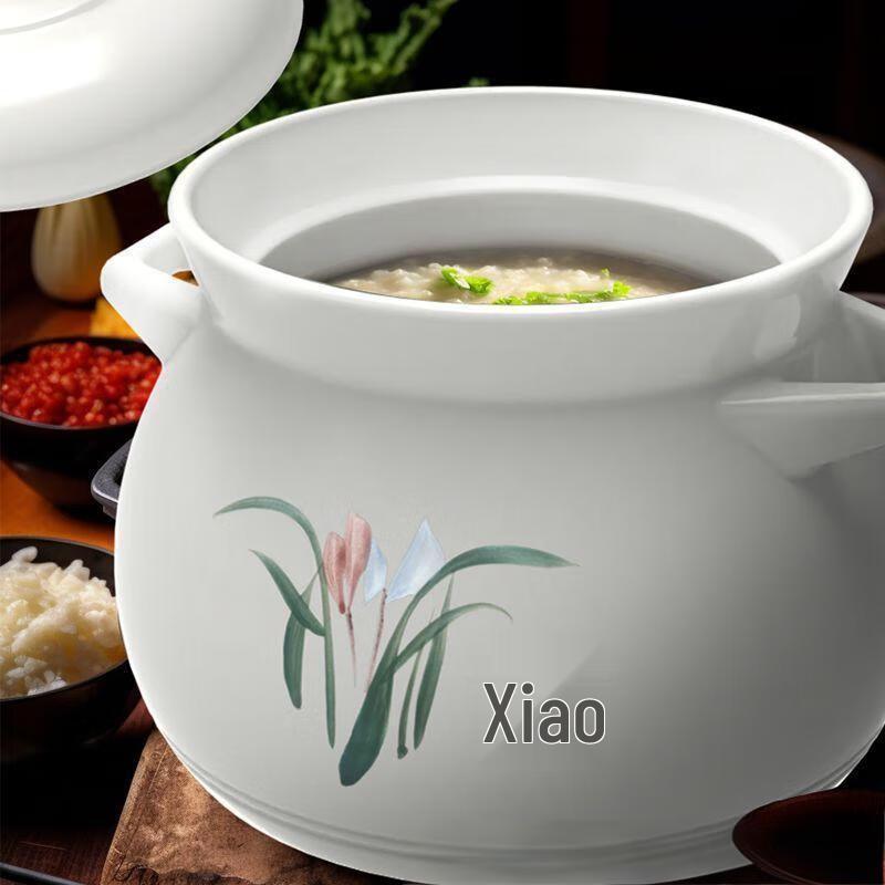 White Orchid Clay Casserole Pot