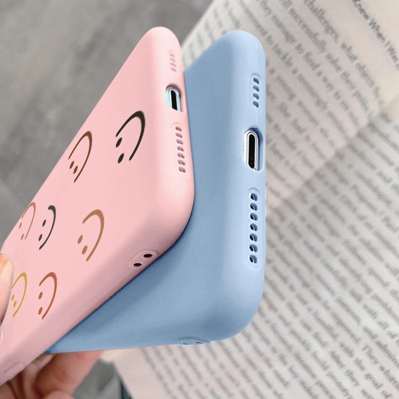 Weiche Silikonhülle mit Smile Lines-Muster für Samsung M35 A35 Xiaomi Redmi Note 13 Pro iPhone 15 Huawei Honor Realme Kamera-Schutzhülle mit stoßfester Abdeckung