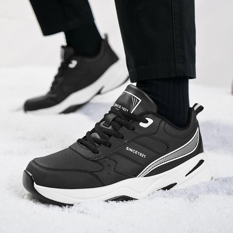 Men's winter new casual outdoor fleece-lined warmth sneakers light soft-sole speed running shoes fashion comfortable cotton shoe