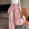 Women's High-Waisted Tie-Dye Ice Silk Pants: Summer Sun Protection, Plus Size, Casual Straight Fit
