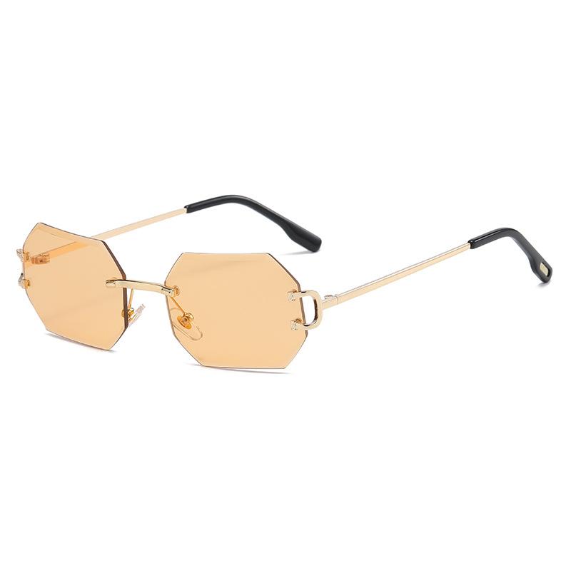 9205 Octagon Frameless Trimmed Sunglasses Women'S Street Shooting Trendy Sunglasses