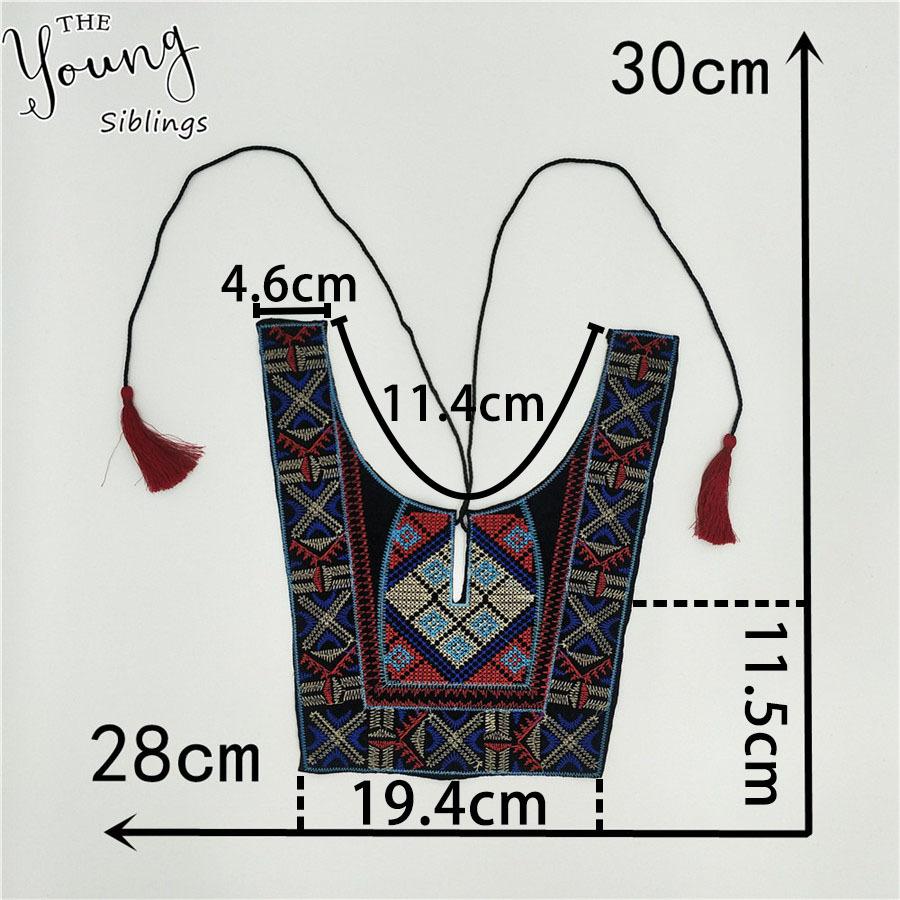 

Embroidery Color Lace Collar Ethnic Style Diy Lace-Up Lace False Collar Dress Accessories Style 1377 (1 piece)