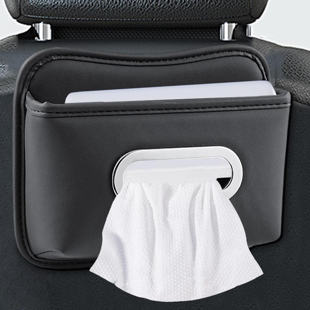 Car Tissue Box Leather Adhesive Vehicle Accessories Car Napkin Holder For Seat Back Armrest Console Sun Visor SUV Truck Home