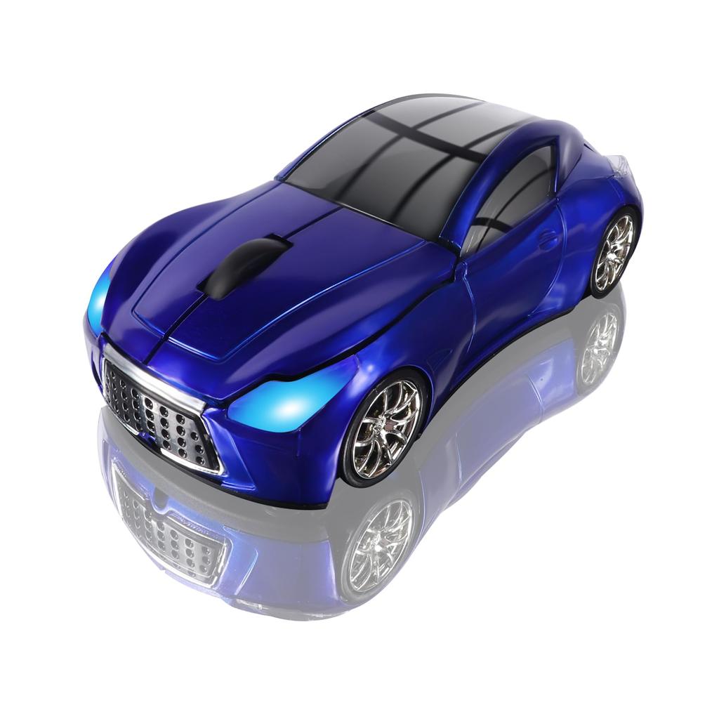 Wireless Car for and Compatible with Windows and Mac Blue 2.4GHz Mouse, Battery-Powered, Optical, Lightweight, Fun, Portable, Compact, Kids, PC,