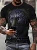 Trend Men's Fierce Wild Leopard 3D T-shirt Fashion Cool Daily T shirt Oudoor Short Sleeve Top Street Personality Summer Clothing