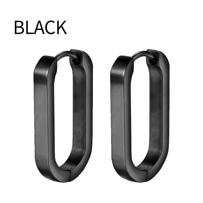 4 Pairs Multiple Styles Punk Black Stainless Stud Earrings For Men and Women Gothic Street PopHip Hop Street Ear Jewelry Gifts