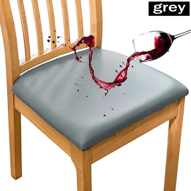 

Водонепроницаемый чехол для подушки на стул из искусственной кожи для кухни, столовой, кожаный чехол для сиденья стула для столовой, однотонный цвет