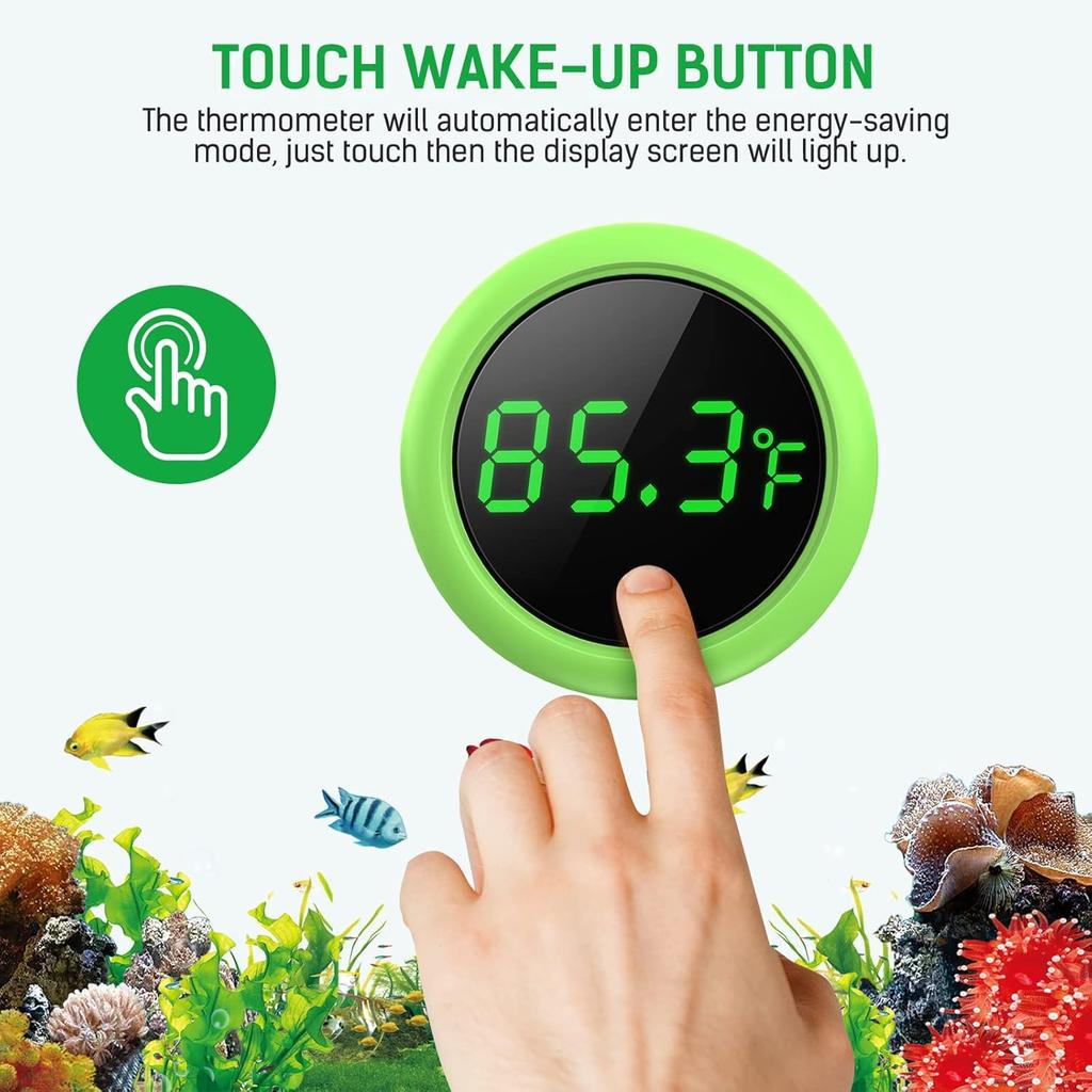 Fish Tank Thermometer, PAIZOO LED Aquarium Thermometer Digital Accurate Temperature Gauge, Stick-on Digital Thermometers Aquarium Accessories