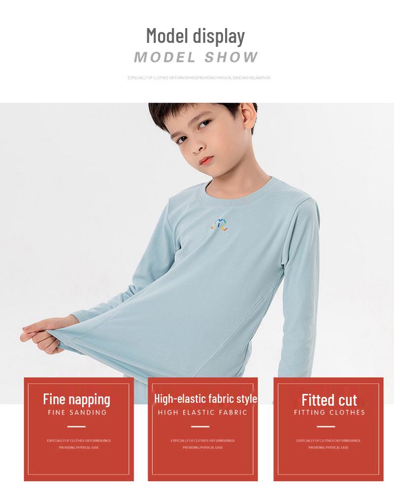 Children's Thermal Fleece Underwear Set - Unisex Base Layer Shirt & Pants