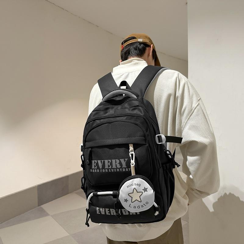 Contrast Color Waterproof Backpack Campus Style Large Capacity School Bag Computer Bag For Teenagers Students