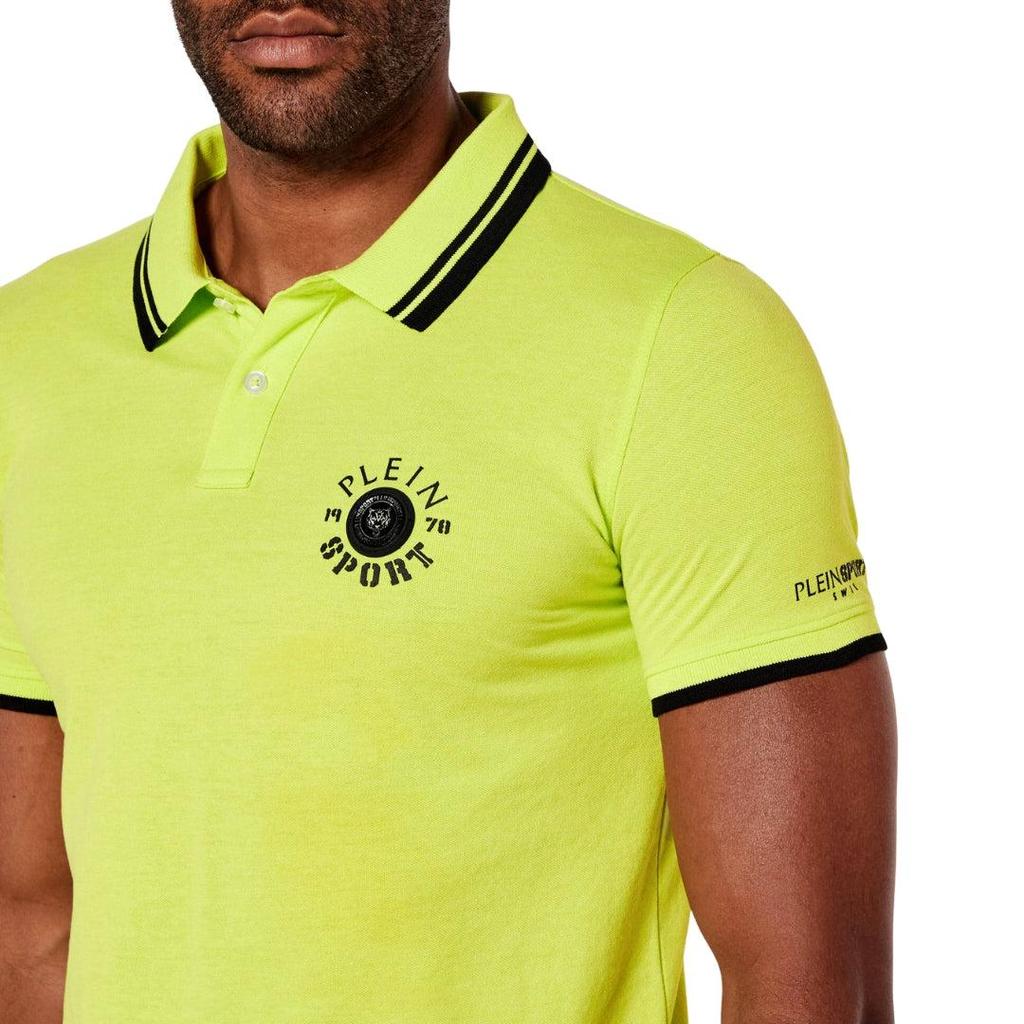 Plein Sport Mens Large Logo Cotton Blend Polo Shirt