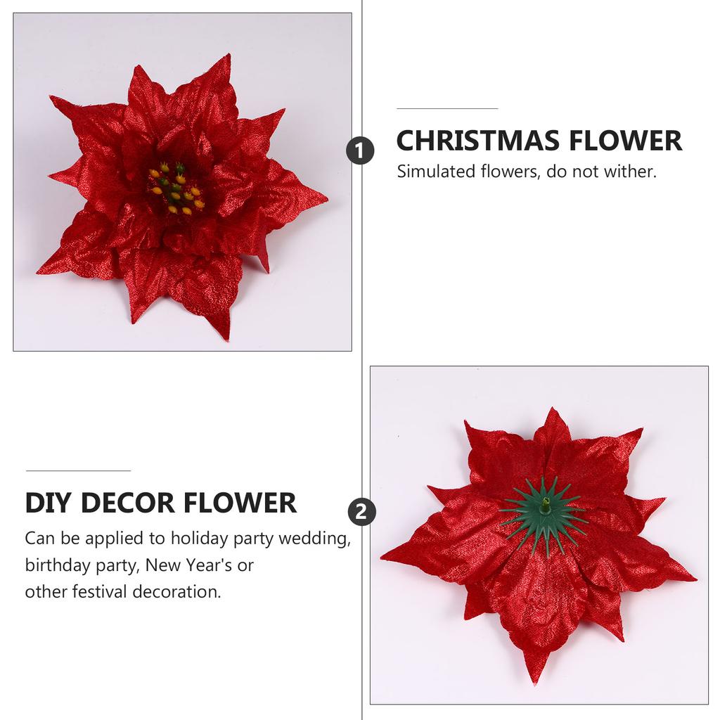 7 Pcs Artificial Flowers Christmas Wreath Decorative Tree Accessories Adornment Outdoor