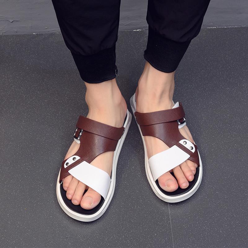 fashion Summer Slippers Men Sandals Platform Soft Comfort Flat Sole Non-slip Flip-flops Fashion Male Casual Beach Two Wear Sports Shoes