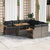 VidaXL Garden Lounge Set with Cushions 9 Pcs Grey Braided Resin Acacia 3327581