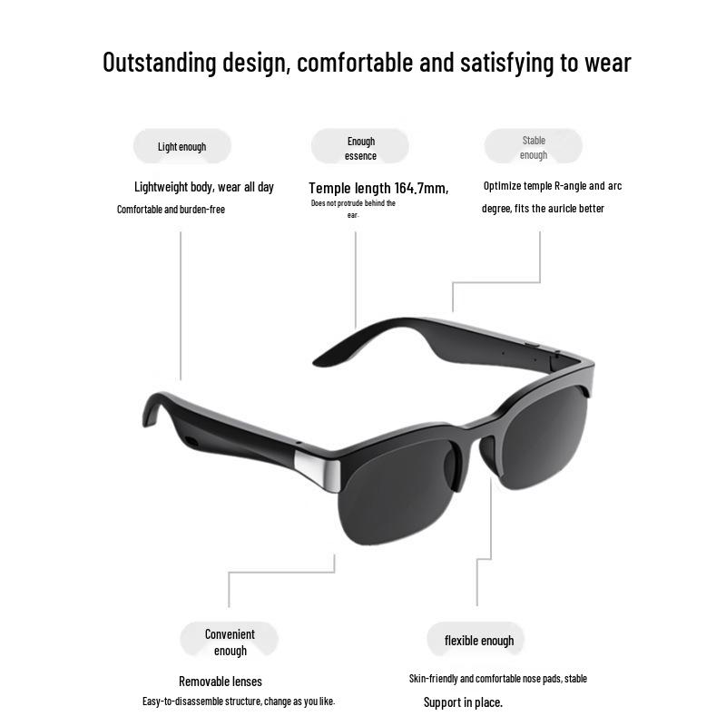 AI Smart Audio Glasses: Bluetooth 6.0, Cycling, Photochromic, Anti-Blue Light Headphones for Travel
