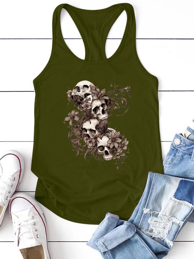 

Женские топы на бретелях с принтом, летние свободные футболки без рукавов в стиле 90-х, женские топы, одежда Mujer 2023 L армия зеленый