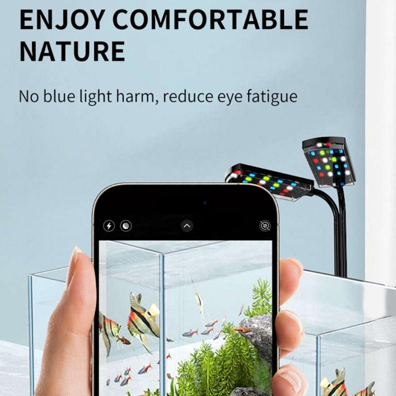 Adjust Brightness LED Fishtanks Light with Double Head USB Clip On Lamp for Small Aquariums Fishtanks Lighting Tool