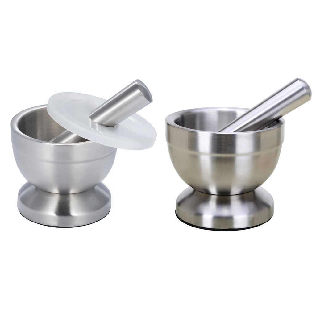 Thicken Metal Pestle Pedestal Bowl Garlic Press Pepper Spice Garlic Grinder Pot