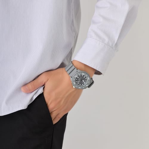 Citizen Q&Q Analog Watch, Radio-Controlled, Solar Powered, 10 ATM Water Resistance, Urethane Band, D02A-003VK, Men's, Gray