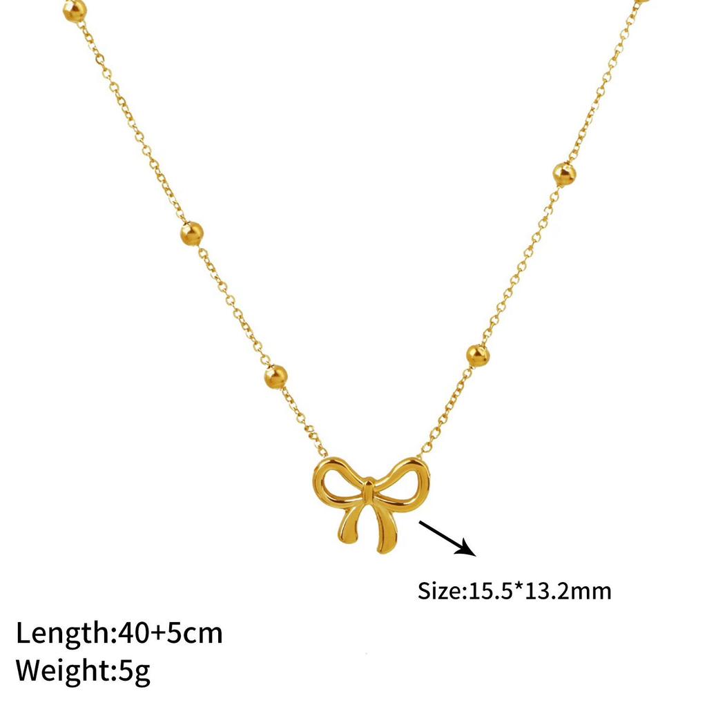 Sweet Princess Titanium Steel Bead Necklace: Fashionable and Versatile Jewelry for Women