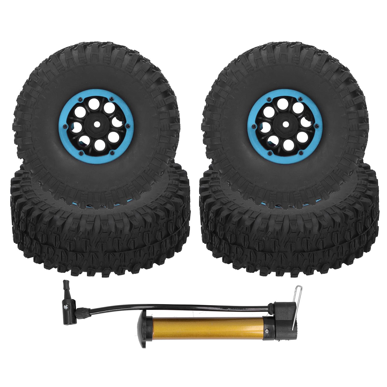 

4Pcs RC Racing Tires Inflatable Remote Control Model Climbing Car for SCX10 TRX4 1.9in синій