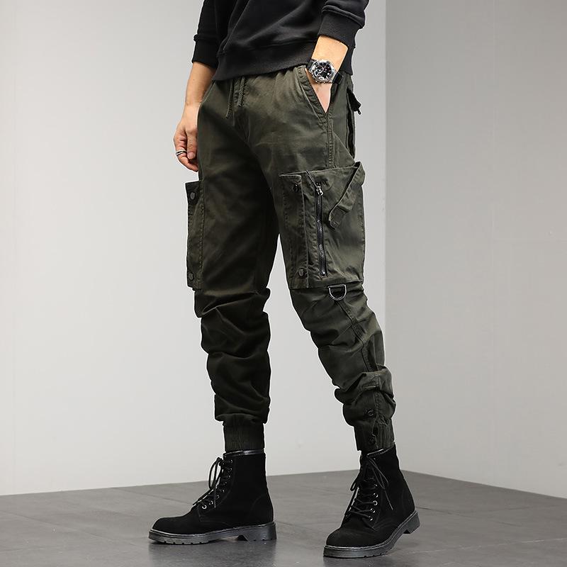 Cargo Pants Men's Trend Men's Harun Small Foot Pants Loose Bunched Feet Multi-pocket Pants