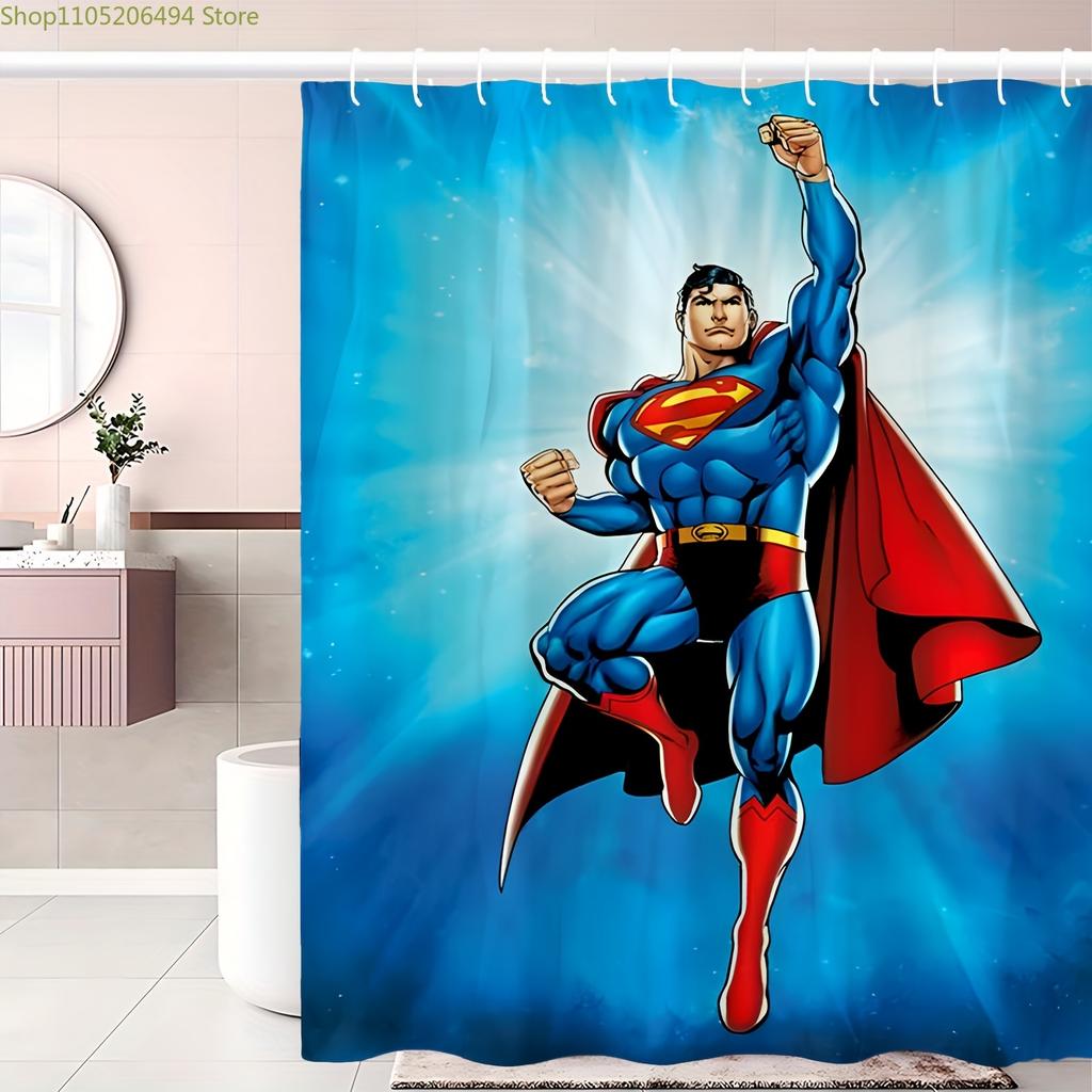 A Warner Bros. Themed Bathroom Set Including a Shower Curtain Made of Machine-Washable Polyester Featuring Designs from Animat