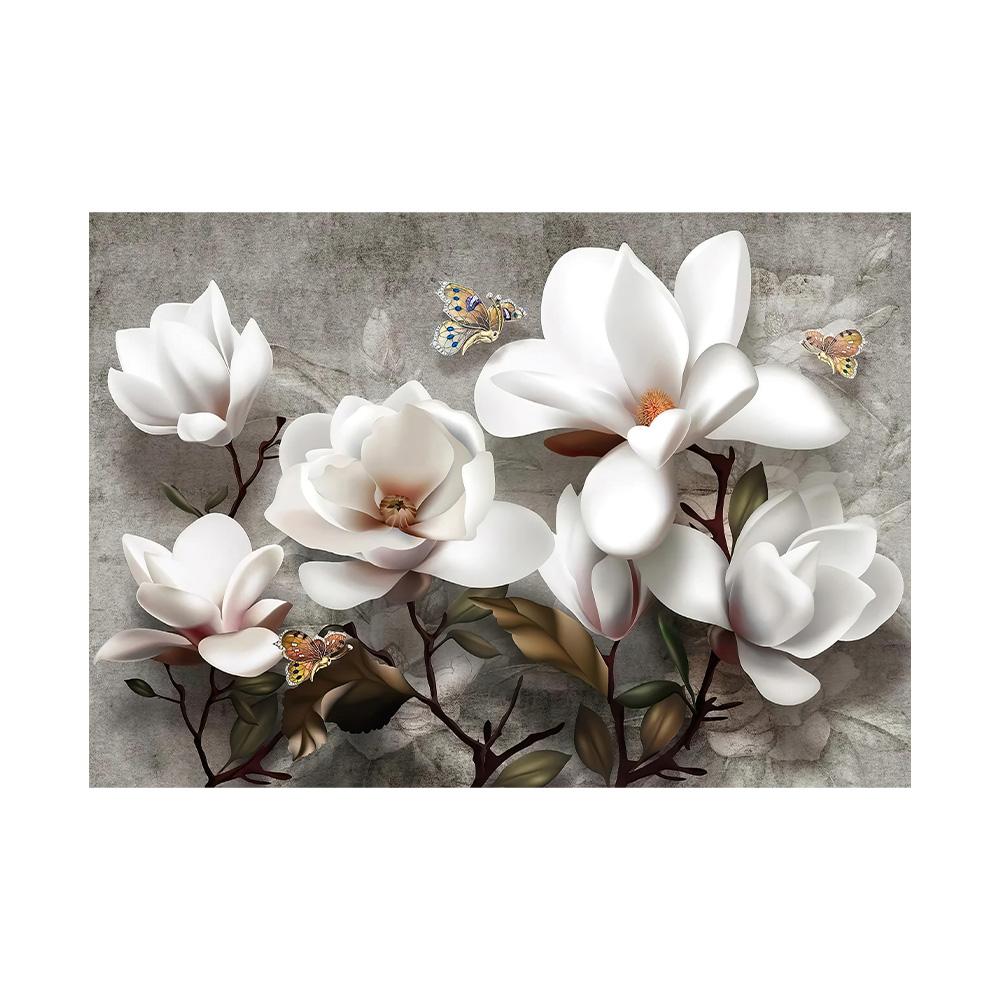 Abstract Flowers Wall Art Poster White Pink Lily Retro Floral Canvas Painting Modern Flower Art Print Home Room Decor