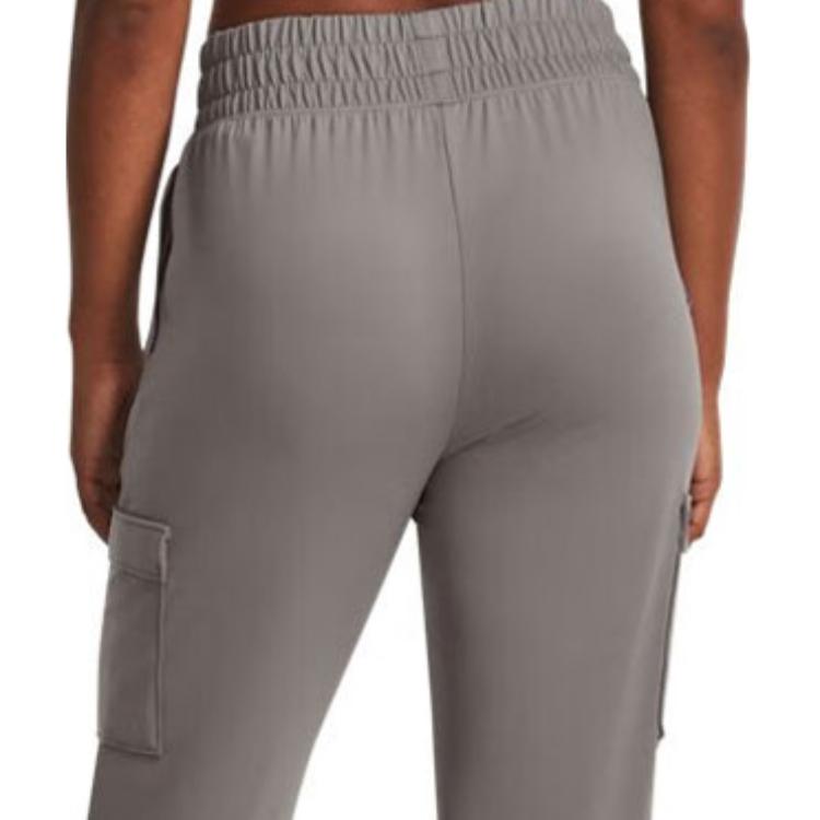 Under Armour Meridian Solid Color Elastic Waist Training Sports Stretch Knit Pants Women Pants Gray 1382524-294