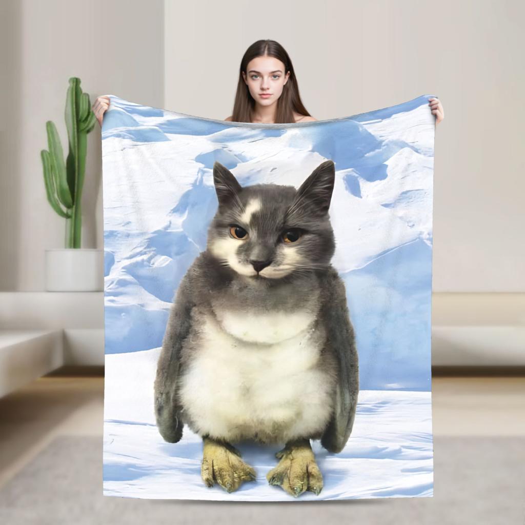 Internetberühmte Meowl Katze Eule Meme Decke Reise Flanell Überwurf für Wohnkultur Warm Benutzerdefiniert DIY Tagesdecke Geburtstagsgeschenk